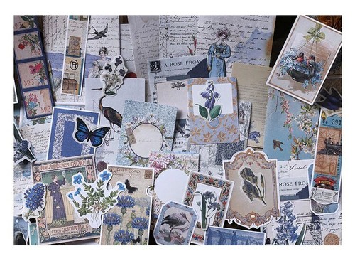 Blue Junk Journal Sticker Ephemera Scrapbooking Journals Card Making 200pcs - Picture 2 of 4