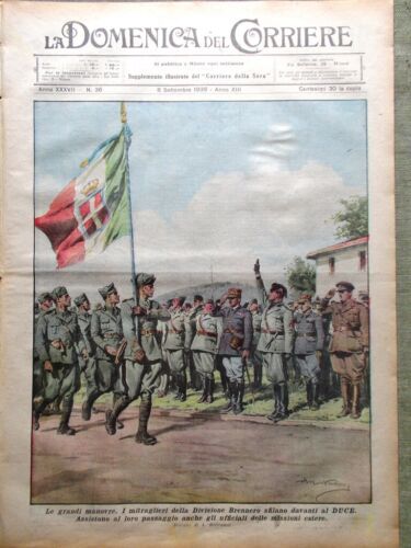 La Domenica del Corriere 8 Settembre 1935 Manovre Alto Adige Astrid Energia Sole