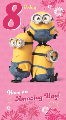 Cattivissimo Me Portaborse Eta 8 Eight Compleanno Card Girl Ebay