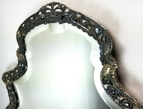 Elaborate Important Dutch Holland Silver Hand Mirror 15.5 "High ca. 19-20th c. - Picture 6 of 11