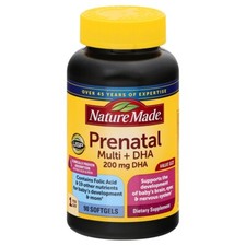Nature Made Prenatal Folic Acid  DHA 90 Softgels 7/26
