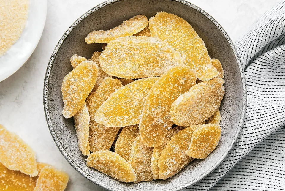 Rebanadas secas de azúcar confitadas deshidratadas kosher de jengibre cristalizado 5 lb Foto 2 de 2