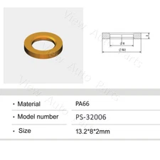 500 Set Plastic Part Washer Spacer Clip for Fuel Injector 13.2 x 8 x 2 mm