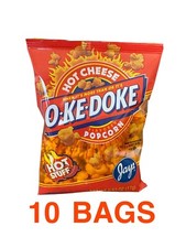 Jay’s OKE DOKE Hot Cheese Flavored Popcorn 10 .625 Bags NEW SEALED