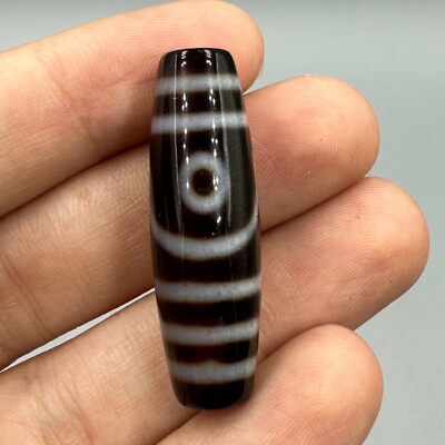 Lovely 200 year old Himalayan Tibetan agate talisman bead