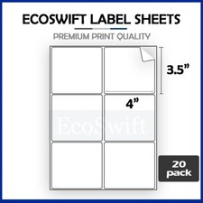 120 4 x 3 1/3 EcoSwift Laser/Ink Address Shipping Adhesive Labels 6 per sheet