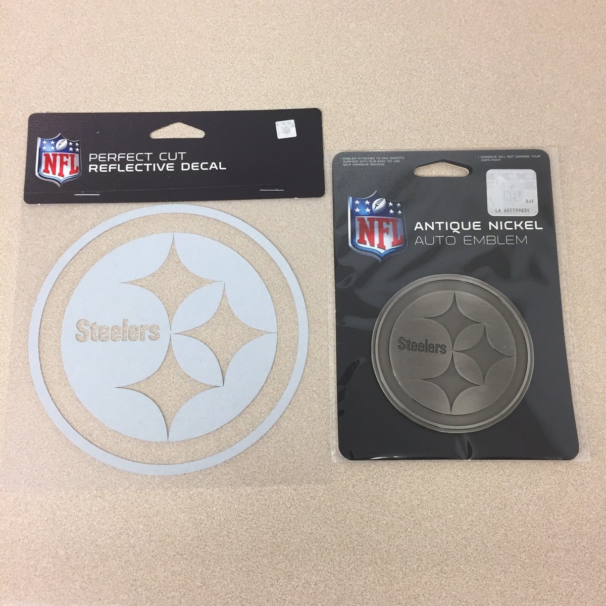 Pittsburgh Steelers Antique Nickel Auto Emblem NFL Car Decal