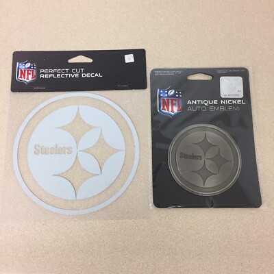 Pittsburgh Steelers Antique Nickel Auto Emblem NFL Car Decal