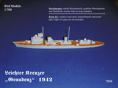 Light Cruiser Graudenz 1942 1/700 Bird Models Resin Kit / Resin Kit