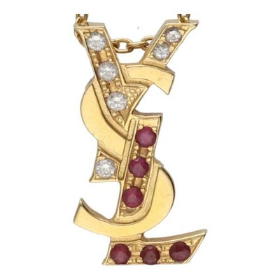 ruby diamond logo charm Gold Ladies 