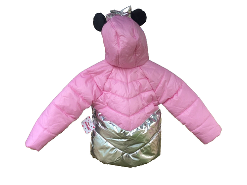 Disney Jr Minnie Mouse Pink and Silver Puffy Kids Jacket Size 5 Dreamwave R14 - Picture 2 of 12