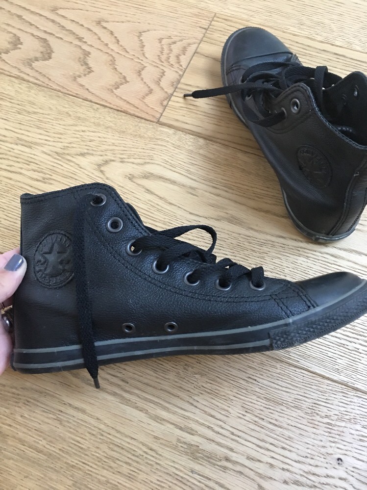 Leather Black Converse Mens Size 4 | eBay display picture 3