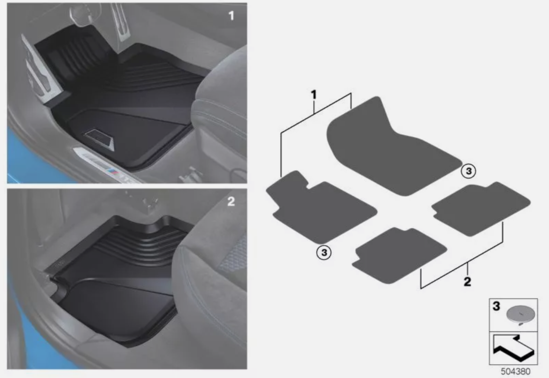 Genuine BMW Mat Protection Pack Front Rear Floor Mats Set Boot Mat F40 F40MAT