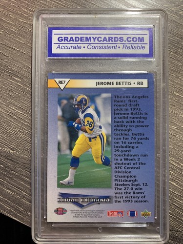 1993 Upper Deck Rookie Exchange #RE7 Jerome Bettis rookie card RC Rams 9 mt - Picture 2 of 2