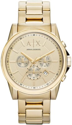 新品 アルマーニエクスチェンジ 腕時計 クロノグラフ AX2099 ゴールド ARMANI EXCHANGE,AX2099,Men Dress,Chronograph,Stainless,Gold-Tone