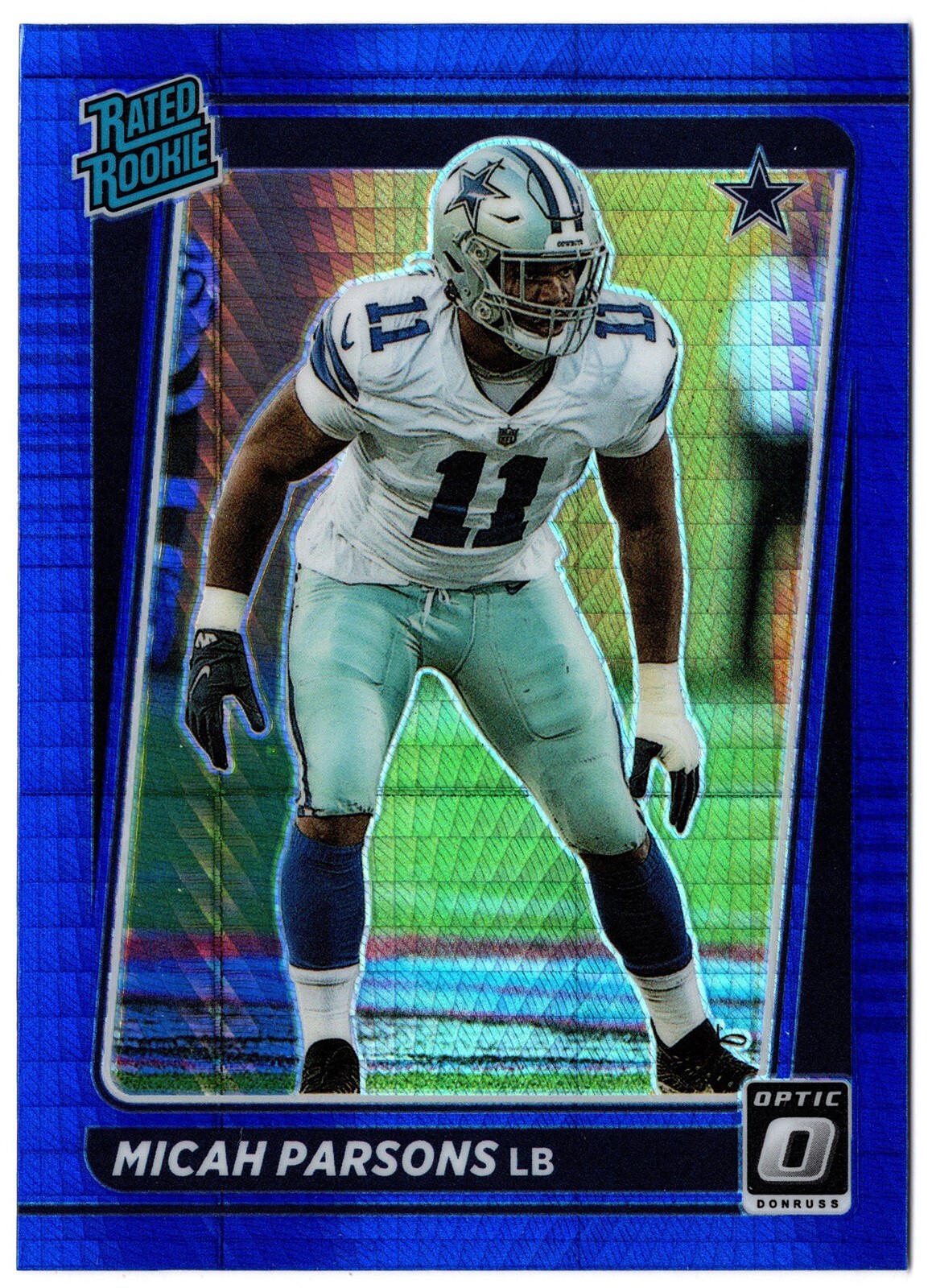 2021 Panini Donruss Optic Rated Rookie Blue Hyper Prizm MICAH PARSONS 245 Dallas