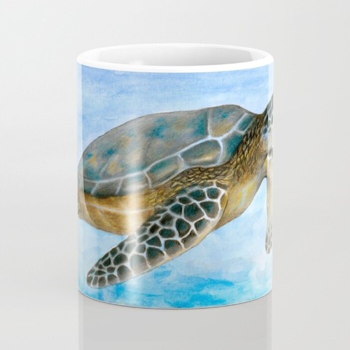 Coffee Mug 11oz or 15oz Turtle 1 ocean sea Blue art L.Dumas - Picture 2 of 5
