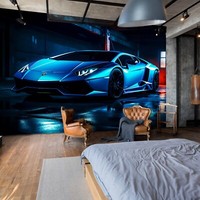 Consalnet Car Foto Tapete 123X86 Zoll Blau Teen Schlafzimmer Wandmural Dick