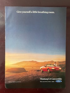 1990 Print Ad - Ford Mustang LX Convertible - Give Yourself a Little - 11 x 8