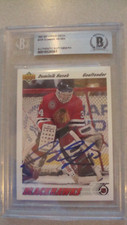 DOMINIK HASEK AUTOGRAPHED 1991-92 UPPER DECK  ROOKIE HOCKEY CARD BECKETT AUTH