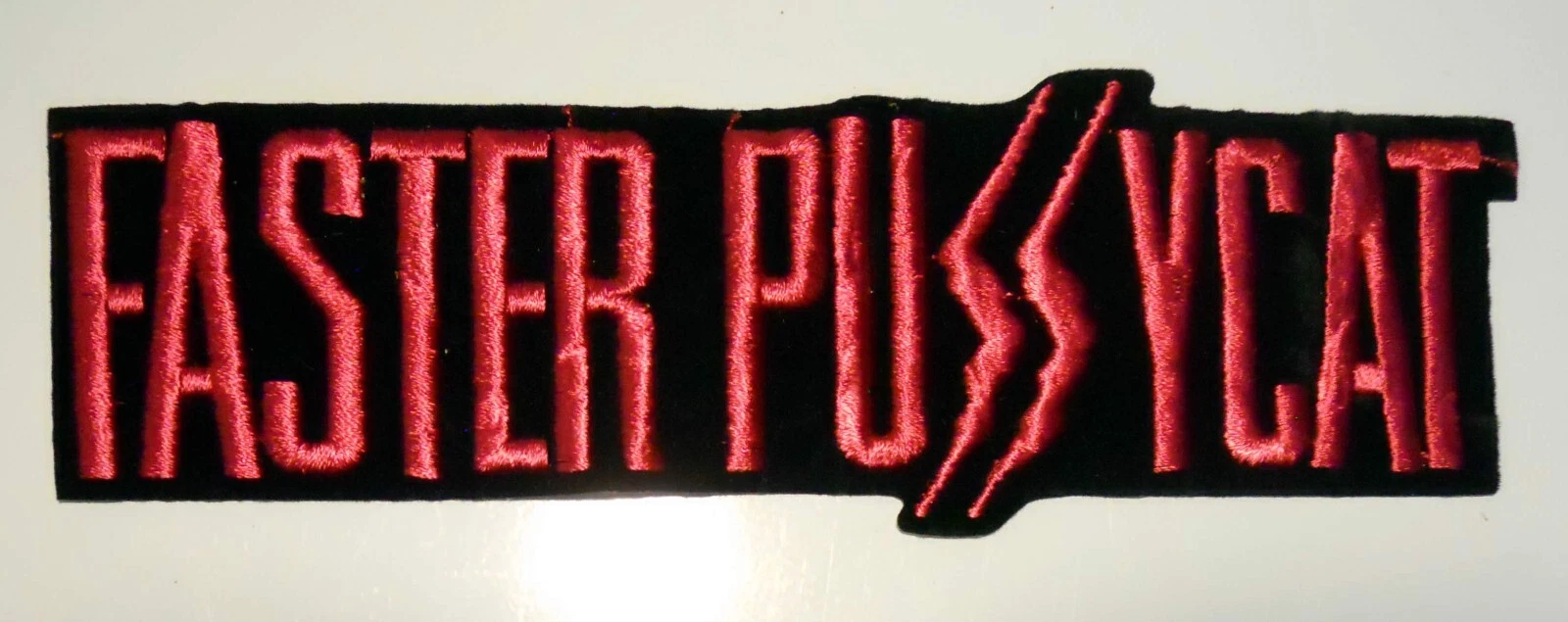 Faster Pussycat Iron On Patch Embroidered Vintage NEW Lrg Wake Me When It's Over