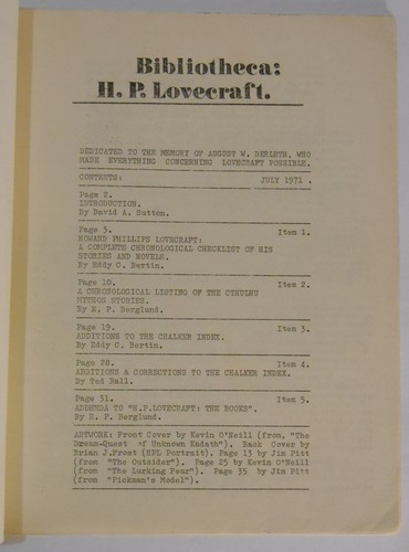 Bibliotheca: H.P. Lovecraft by David A. Sutton (1971, UK) #9/100 - Picture 3 of 7
