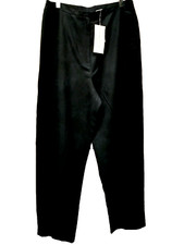 NWT Vintage Laura Ashley Women's Black Silk Linen Lined Style LA1115P Pants 12P