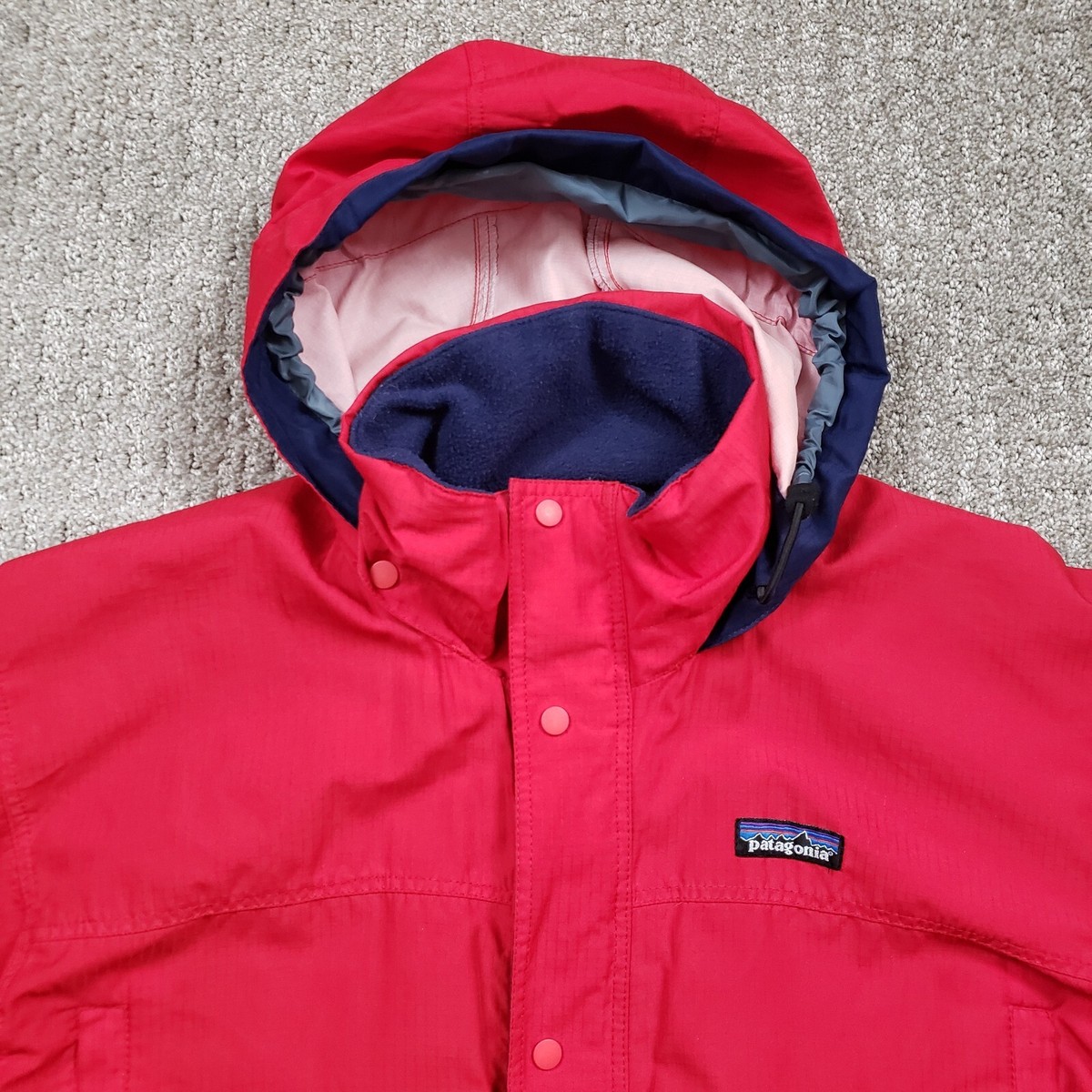 Vintage 90s PATAGONIA Glade Runner Jacket (S) Red Hooded Outdoors 