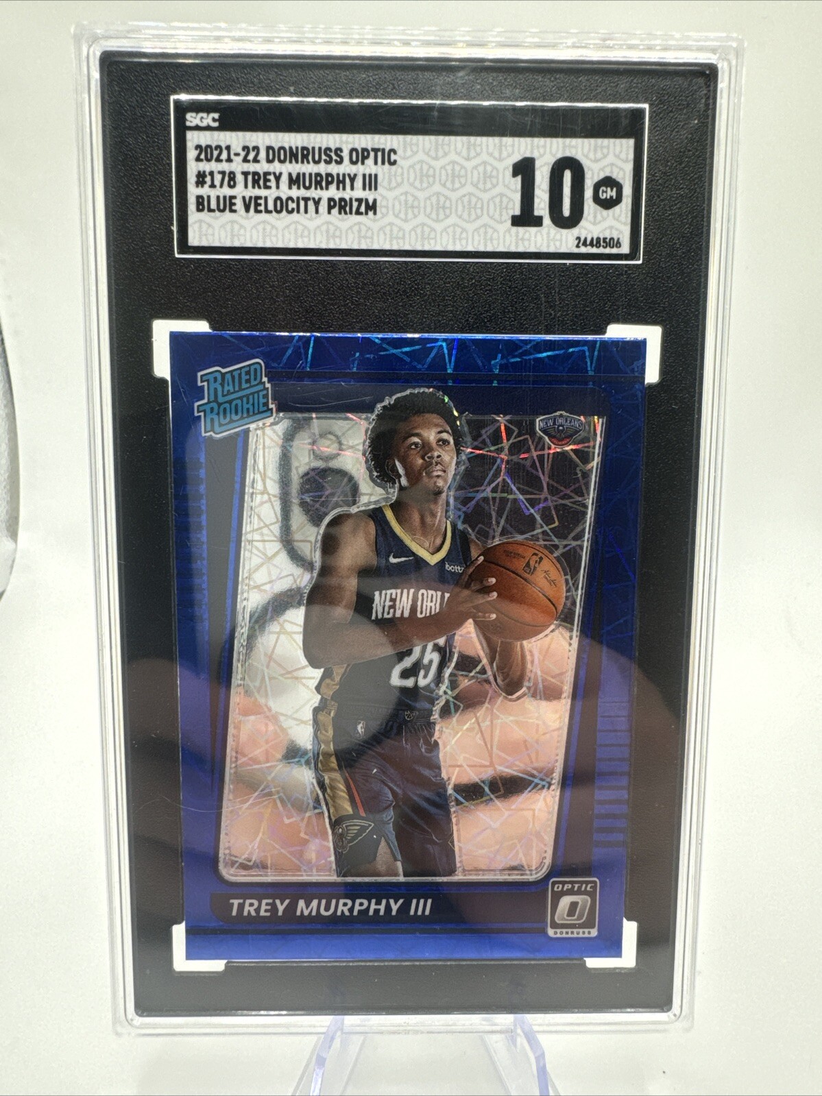 2021 Panini Donruss Optic #178 Trey Murphy III Blue Velocity SGC 10 GEM MT