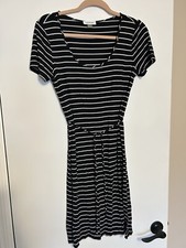 Calvin Klein Black Striped Mini Dress Sz 4 Casual/Comfy/Stretch