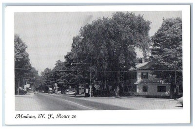 c1950's Route 20 Street Scene Road Madison New York NY Vintage Antique Postcard