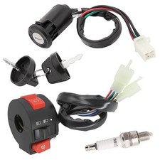 4 Wires Ignition Switch Key with Cap 3 Function Left Starter Switch Assembly for