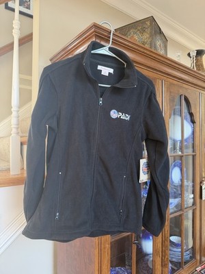 PADI Fleece Scuba Diving Black size small zip up fleece new with tags