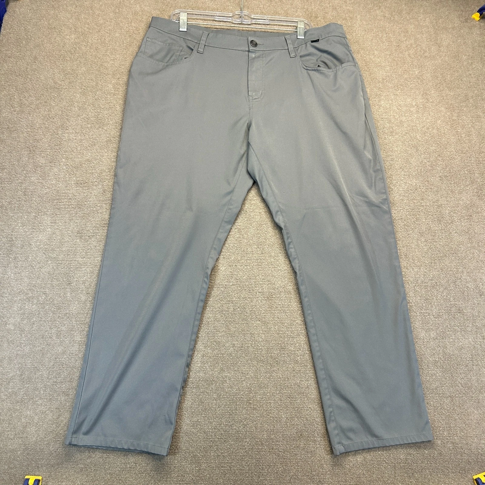 Travis Mathew Pants Men's 38 Gray Lightweight 5-Pocket Chino 28" Inseam