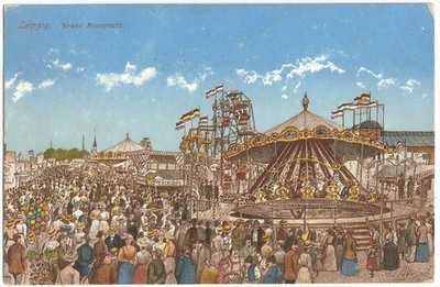 Leipzig, New Messplatz, Leipzig Trade Fair, Fair, Carousel, Postcard from 1911