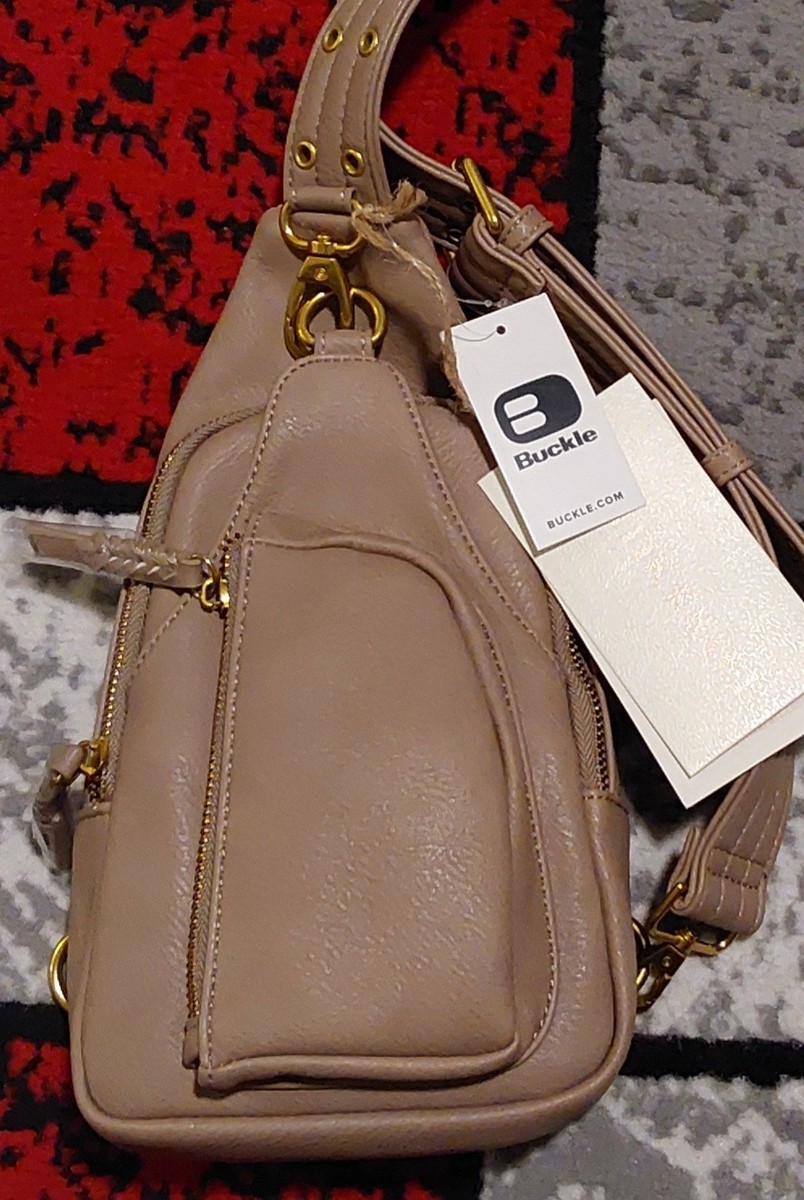 Antik Kraft Cream Leather Sling Backpack with Heavy Adjustable Patterned Strap Antik Kraft Sling Backpack - Women main image 2