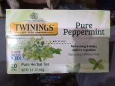 Twinings Pure Peppermint Herbal Tea Individually Wrapped Bags, 20 Count Pack of