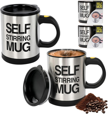 2Pcs Self Stirring Mug Die Selbstrührende Tasse Lazy Mug Kaffee Mischbecher Auto