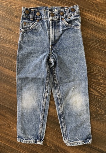 Vintage Little Kids Levis Size 5 Blue Orange Tab Made In USA 80s 90s - Image 1