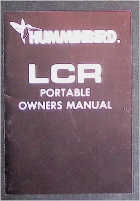 Factory Humminbird LCR Portable Fishfinder Owners Manual 1987 Techsonic