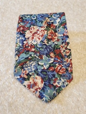 Vintage Liberty London blau Blumen Tana Rasen Krawatte