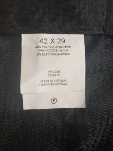Haggar Herren Premium Stretch klassische Passform vorne flach Anzughose dunkelgrau 42x29 - Bild 6 von 9