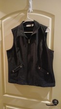 Chicos Black Women's Vest Size 2 Or Medium