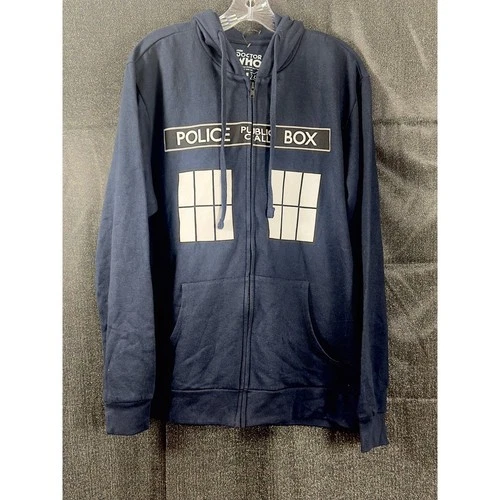 Doctor Who TARDIS Full Zip Hoodie BBC Licensed Ripple Junction NWOT Large - product listing photo