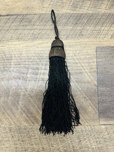 1 Vintage Black Wooden Tassel Decoration