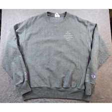 Champion Mens Reverse Weave Gray Crewneck Sweatshirt Sweater Company Size L