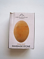 Pure Himalayan Salt Works Himalayan Natural Pink Salt Massage Stone Oval Flat