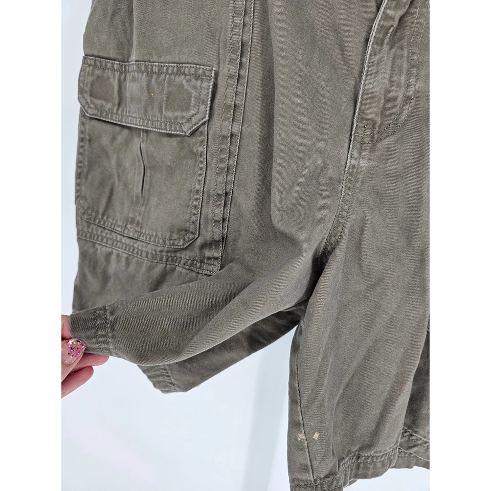 Vtg Croft & barrow Mens Sz 38 Cotton Dad Shorts Cargo Pockets Taupe - Image 2 of 4