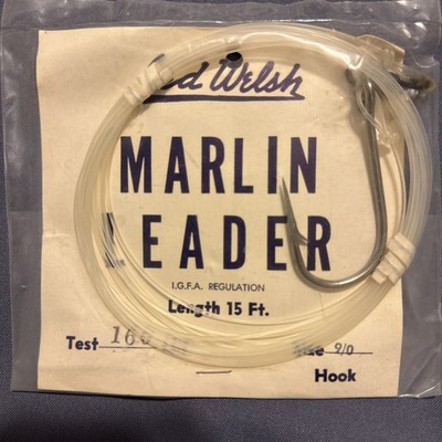 HOOK size 9/0  Qty8 160Lbs Marlin Leader, Length 15Ft (see the pictures)