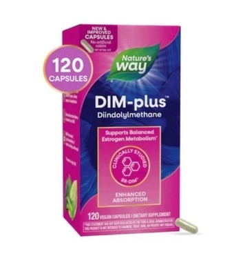 Nature's Way DIM-PLUS Dietary Supplement for Estrogen Metabolism 120 Vegan Caps